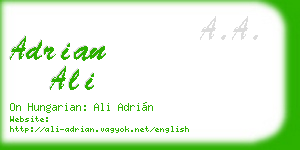 adrian ali business card